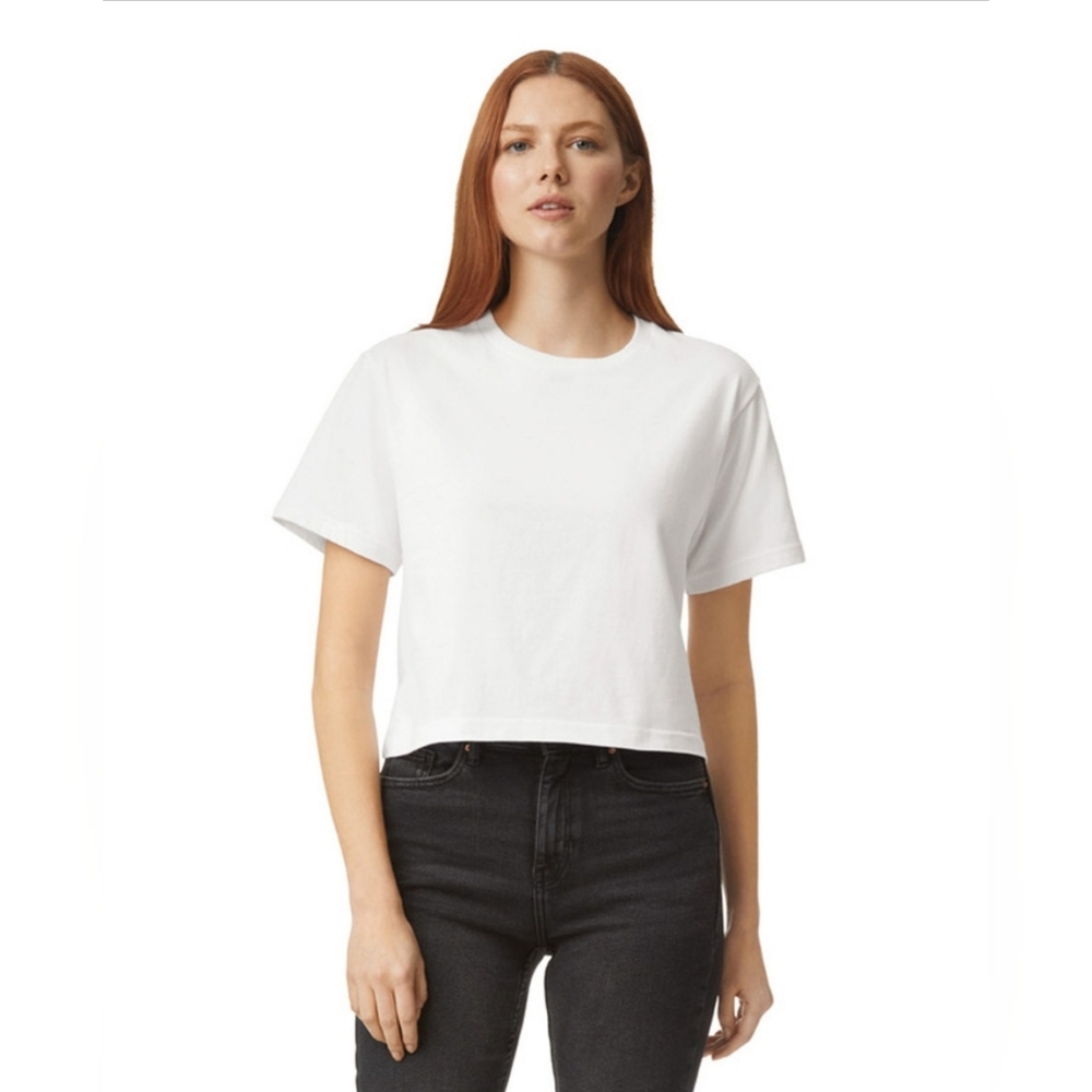 American Apparel Women’s Fine Jersey Boxy T-Shirt – Medium – 100% Cotton – White